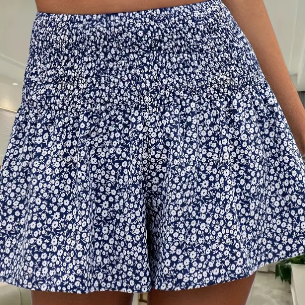 Women's Floral Print Wide Leg Shorts